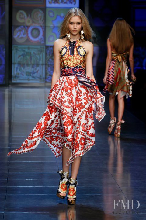 Josephine Skriver featured in  the D&G fashion show for Spring/Summer 2012