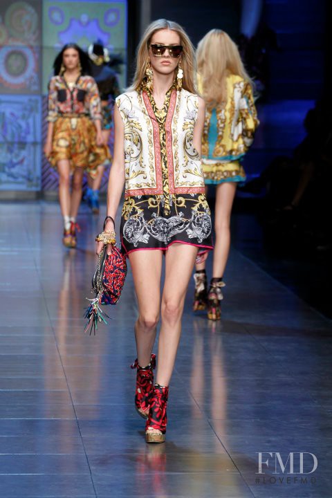 Julia Frauche featured in  the D&G fashion show for Spring/Summer 2012