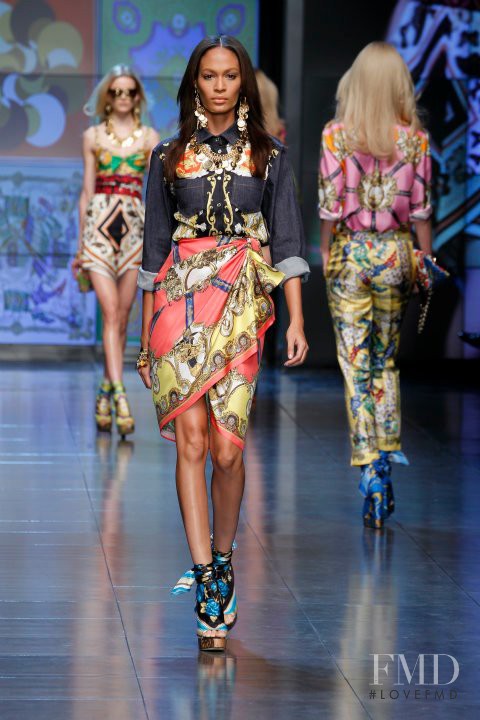 Joan Smalls featured in  the D&G fashion show for Spring/Summer 2012
