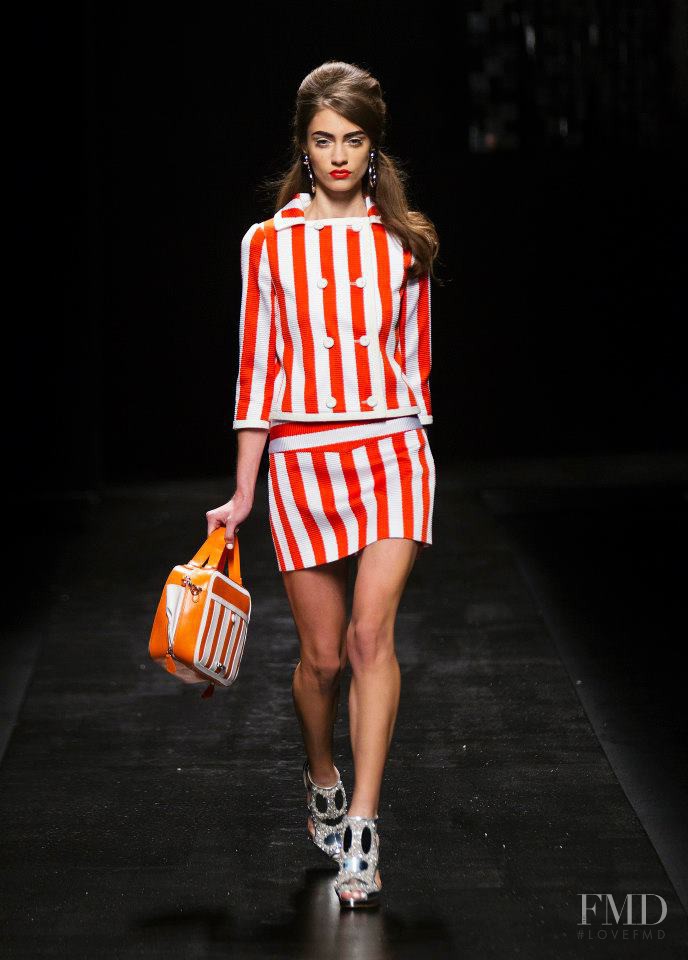 Marine Deleeuw featured in  the Moschino fashion show for Spring/Summer 2013