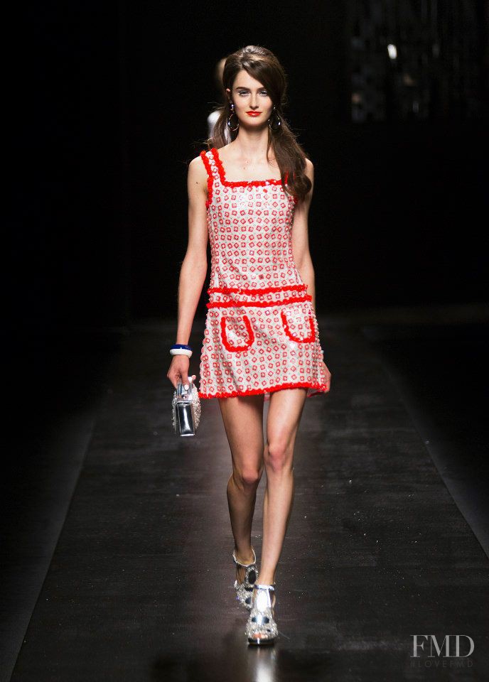 Mackenzie Drazan featured in  the Moschino fashion show for Spring/Summer 2013