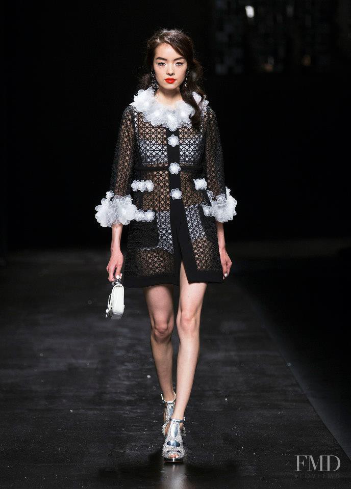 Fei Fei Sun featured in  the Moschino fashion show for Spring/Summer 2013