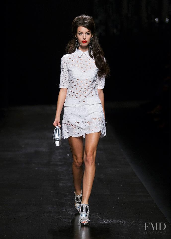 Kate King featured in  the Moschino fashion show for Spring/Summer 2013