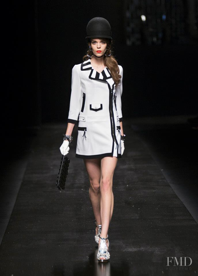 Meghan Collison featured in  the Moschino fashion show for Spring/Summer 2013