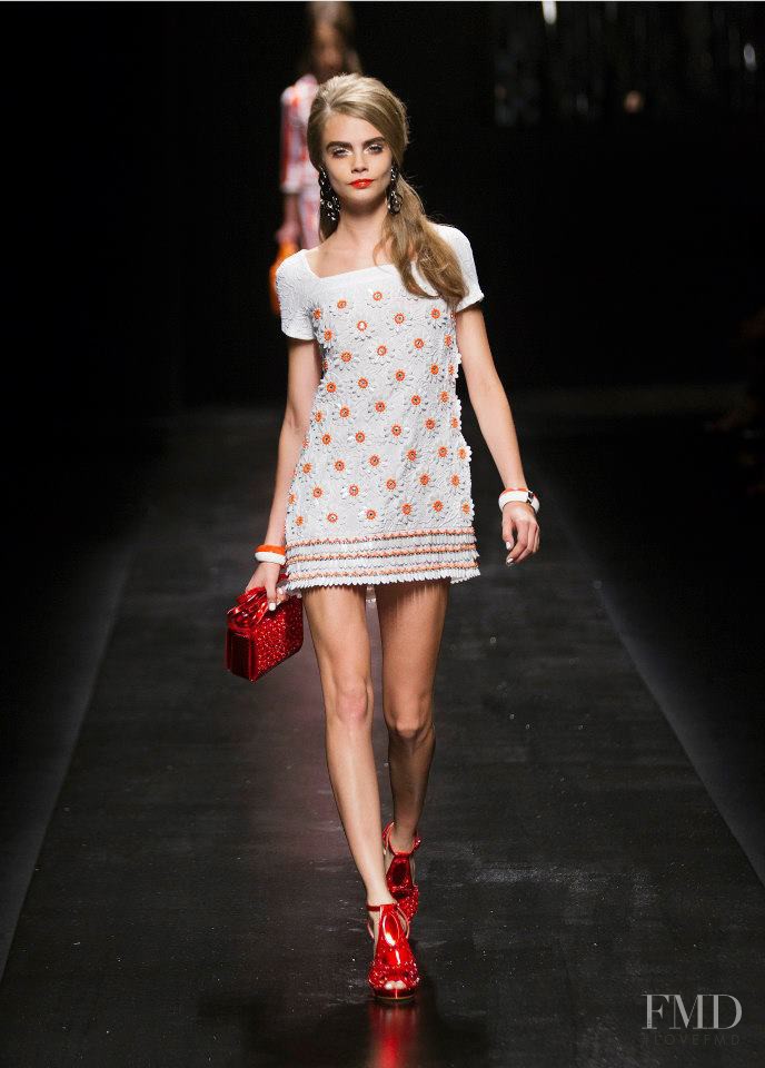 Cara Delevingne featured in  the Moschino fashion show for Spring/Summer 2013