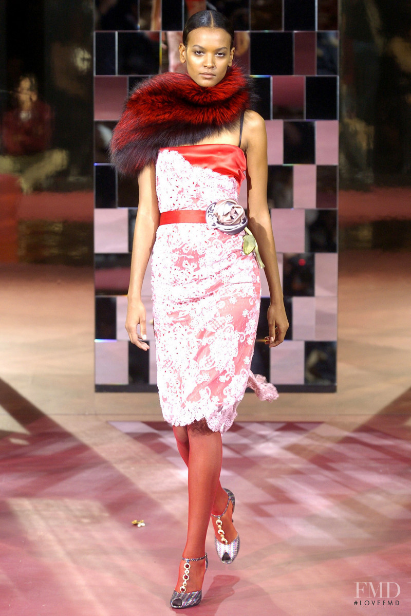 Liya Kebede featured in  the Dolce & Gabbana fashion show for Autumn/Winter 2004