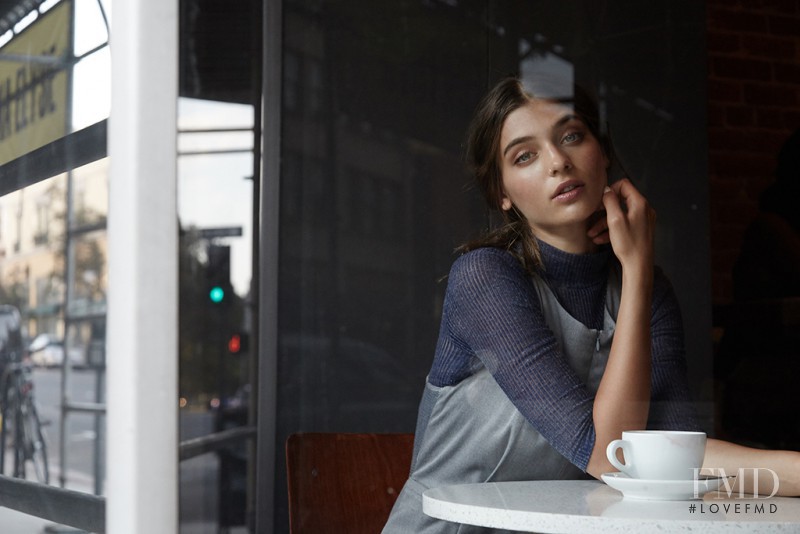 Magda Zalejska featured in  the Vivian Chan Baristas lookbook for Fall 2015