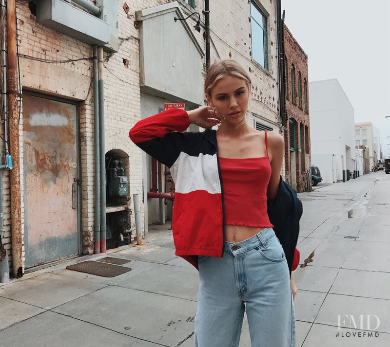 Scarlett Leithold featured in  the Brandy Melville lookbook for Spring/Summer 2017