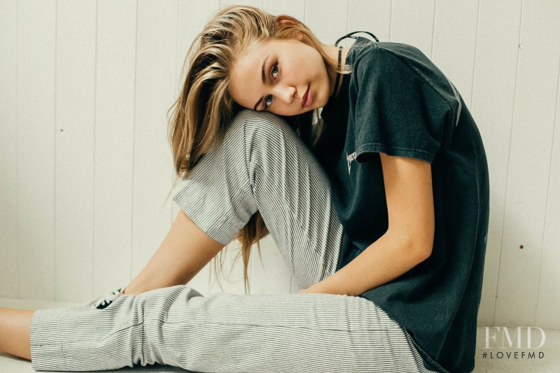 Scarlett Leithold featured in  the Brandy Melville lookbook for Spring/Summer 2017