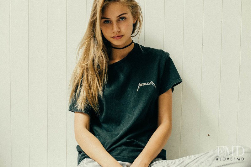 Scarlett Leithold featured in  the Brandy Melville lookbook for Spring/Summer 2017