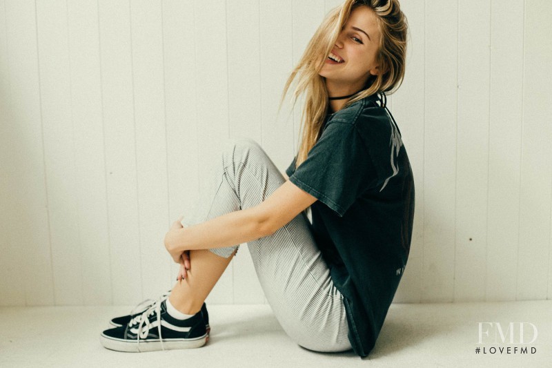 Scarlett Leithold featured in  the Brandy Melville lookbook for Spring/Summer 2017