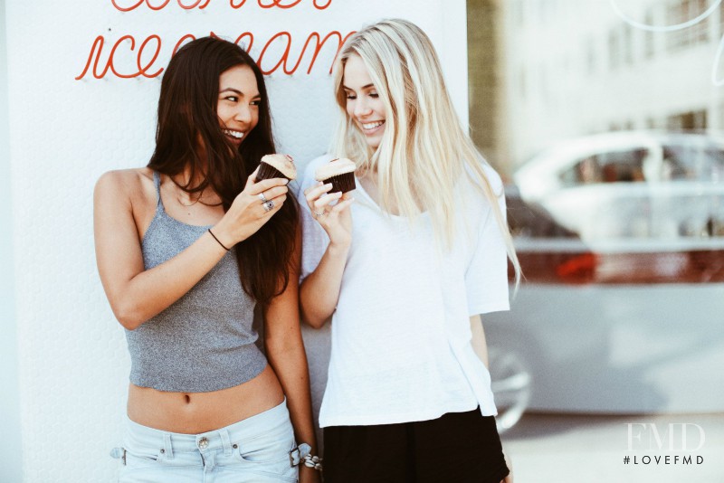 Scarlett Leithold featured in  the Brandy Melville lookbook for Spring/Summer 2016