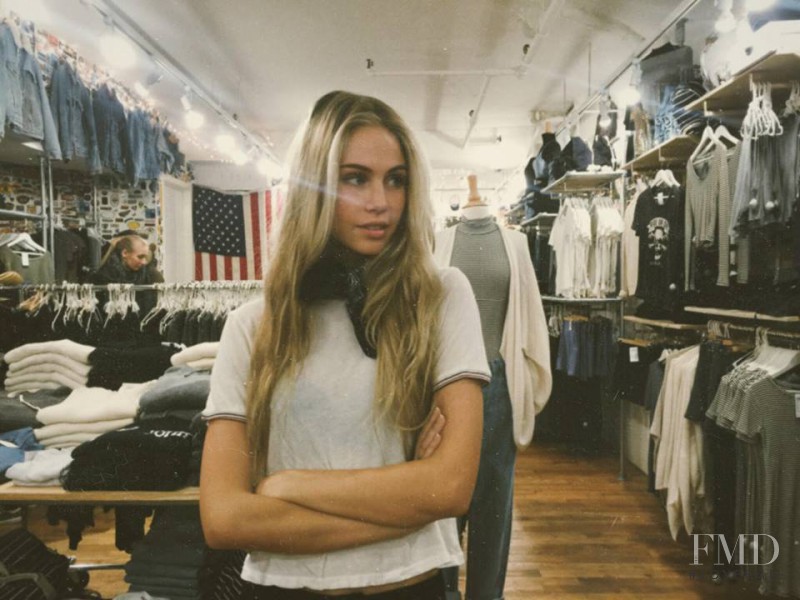 Scarlett Leithold featured in  the Brandy Melville lookbook for Spring/Summer 2016