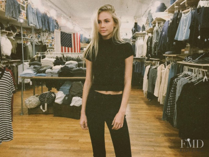 Scarlett Leithold featured in  the Brandy Melville lookbook for Spring/Summer 2016