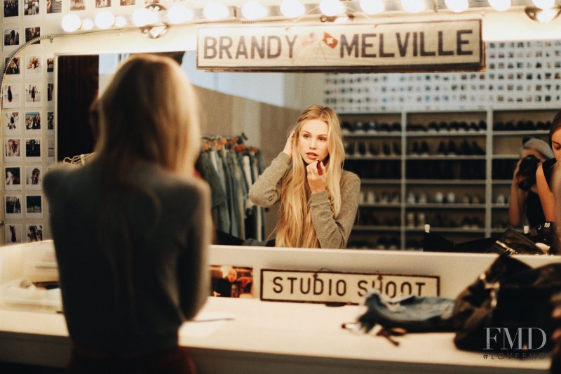 Scarlett Leithold featured in  the Brandy Melville lookbook for Spring/Summer 2016