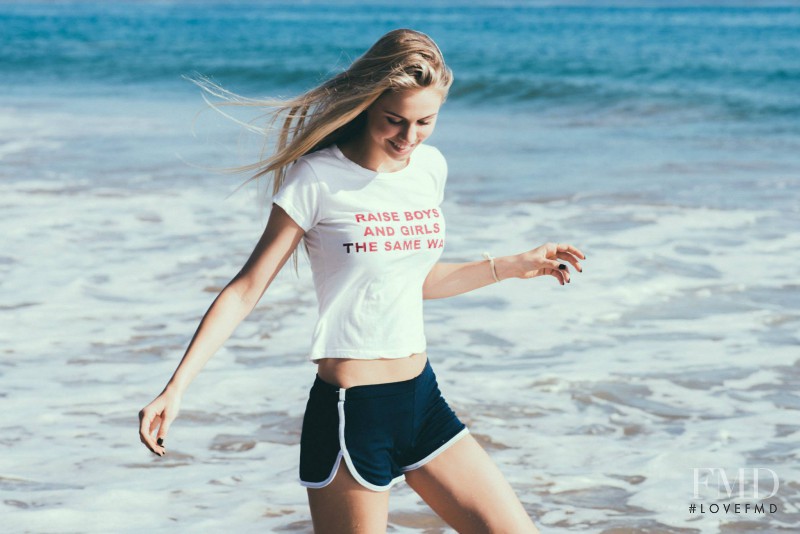 Scarlett Leithold featured in  the Brandy Melville lookbook for Spring/Summer 2016