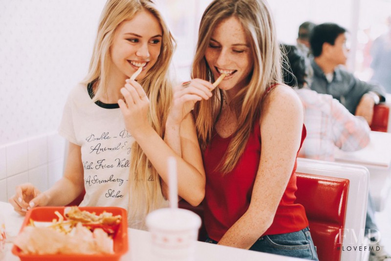 Scarlett Leithold featured in  the Brandy Melville lookbook for Spring/Summer 2016