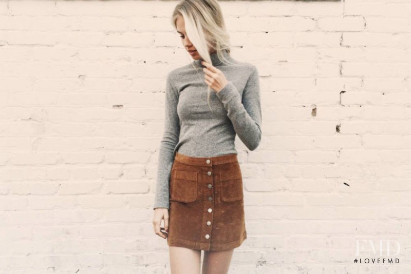 Scarlett Leithold featured in  the Brandy Melville lookbook for Spring/Summer 2016