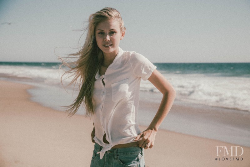 Scarlett Leithold featured in  the Brandy Melville lookbook for Spring/Summer 2016