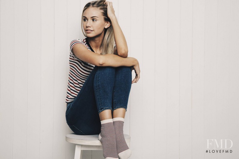 Scarlett Leithold featured in  the Brandy Melville lookbook for Spring/Summer 2016