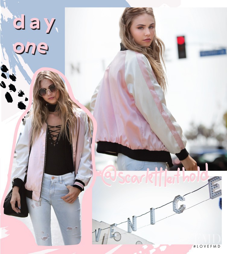 Scarlett Leithold featured in  the Ardï¿½ne Denim lookbook for Spring/Summer 2017