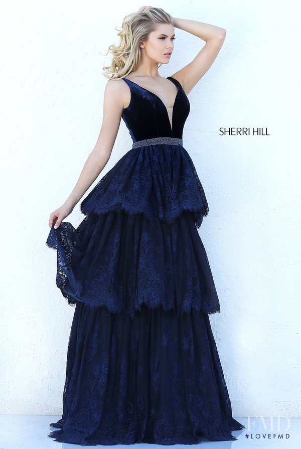 Josie Canseco featured in  the Sherri Hill catalogue for Autumn/Winter 2016