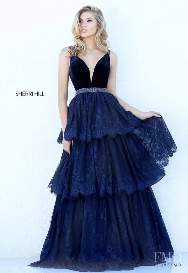 Josie Canseco featured in  the Sherri Hill catalogue for Autumn/Winter 2016