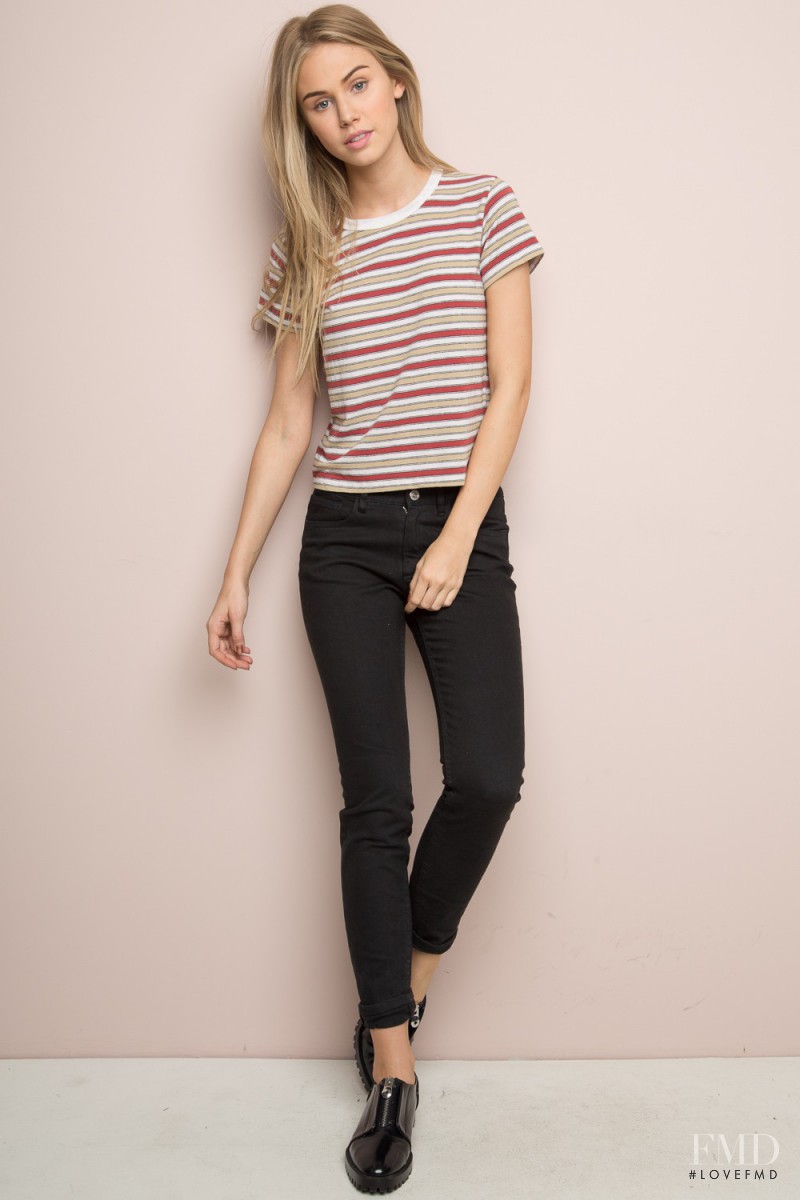 Scarlett Leithold featured in  the Brandy Melville catalogue for Spring/Summer 2016