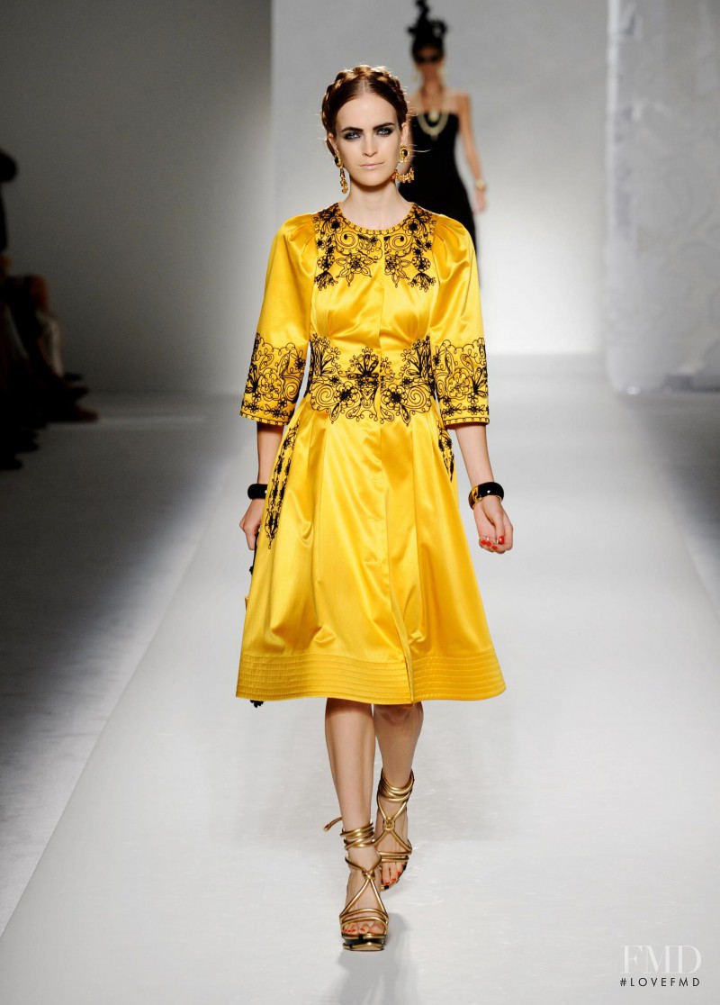 Mirte Maas featured in  the Moschino fashion show for Spring/Summer 2012