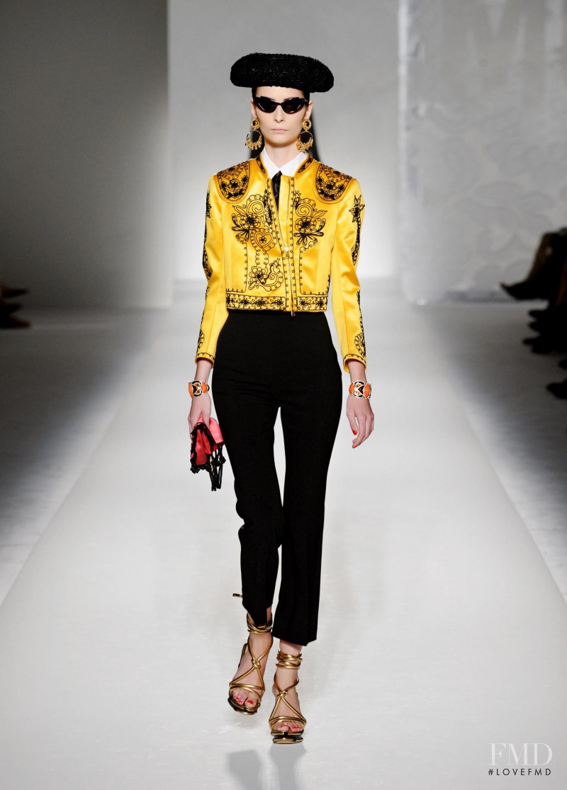 Suzie Bird featured in  the Moschino fashion show for Spring/Summer 2012