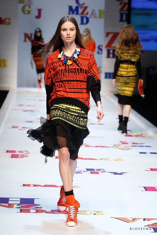 Aiste Kliveckaite featured in  the D&G fashion show for Autumn/Winter 2011