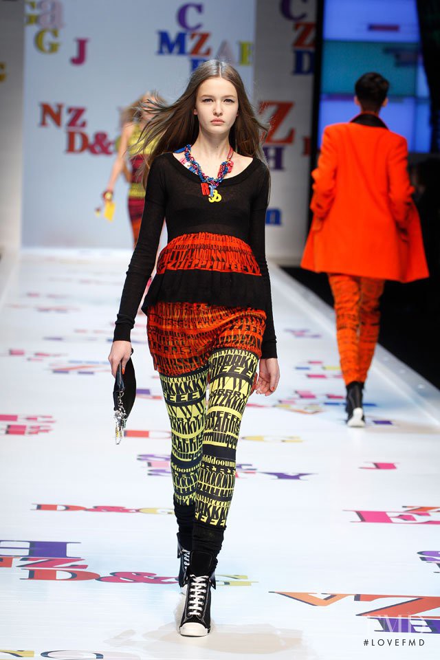 Kristina Romanova featured in  the D&G fashion show for Autumn/Winter 2011