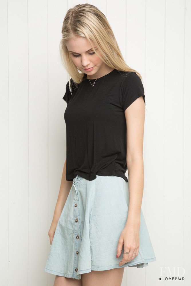 Scarlett Leithold featured in  the Brandy Melville catalogue for Autumn/Winter 2015