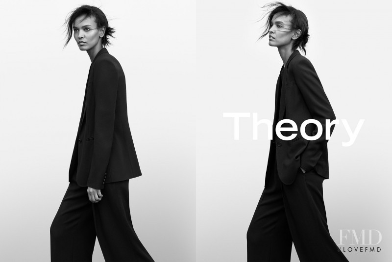 Liya Kebede featured in  the Theory advertisement for Spring/Summer 2017