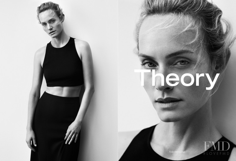Amber Valletta featured in  the Theory advertisement for Spring/Summer 2017