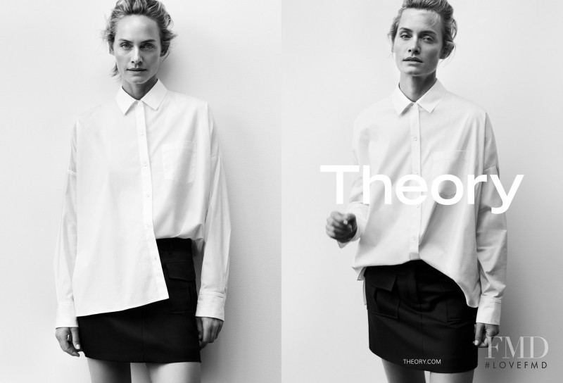 Amber Valletta featured in  the Theory advertisement for Spring/Summer 2017