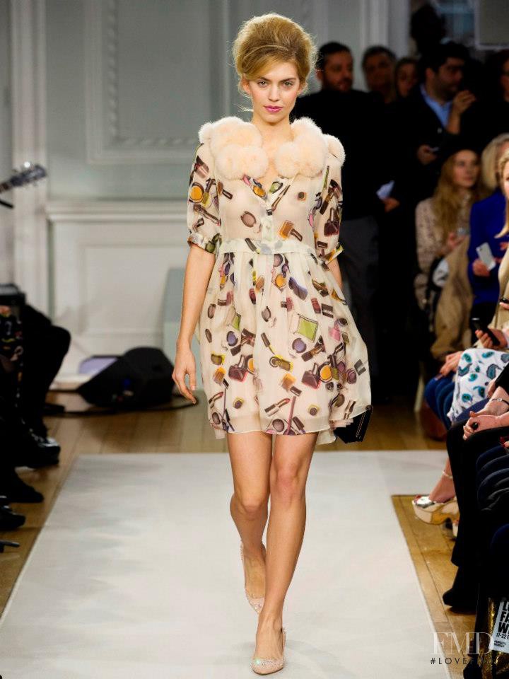 Emily Senko featured in  the Boutique Moschino fashion show for Autumn/Winter 2012