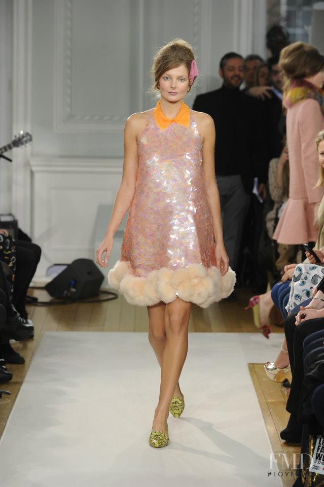 Eniko Mihalik featured in  the Boutique Moschino fashion show for Autumn/Winter 2012