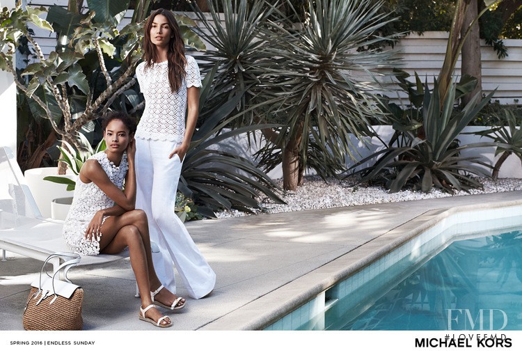 Lily Aldridge featured in  the Michael Kors Collection Endless Sundays Campaign advertisement for Spring/Summer 2016