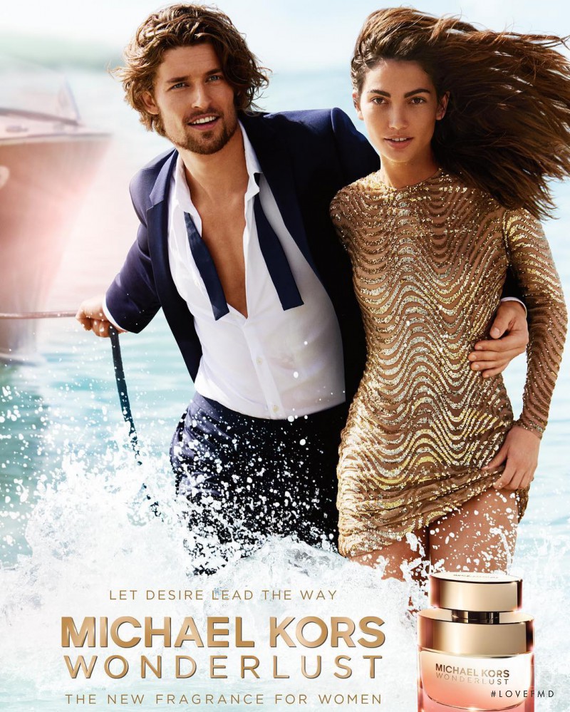 Lily Aldridge featured in  the Michael Kors Beauty Wonderlust Fragrance advertisement for Spring/Summer 2016