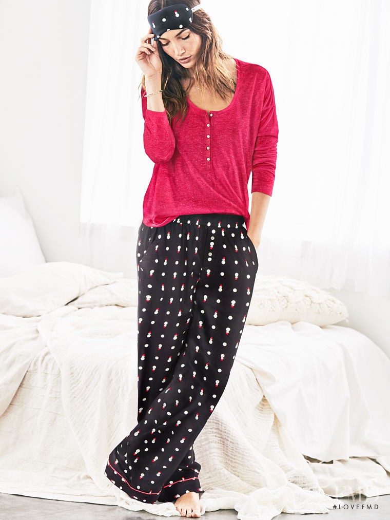 Lily Aldridge featured in  the Victoria\'s Secret Sleepwear catalogue for Spring/Summer 2016