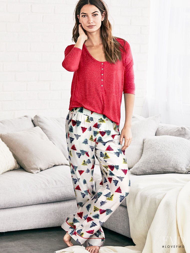 Lily Aldridge featured in  the Victoria\'s Secret Sleepwear catalogue for Spring/Summer 2016