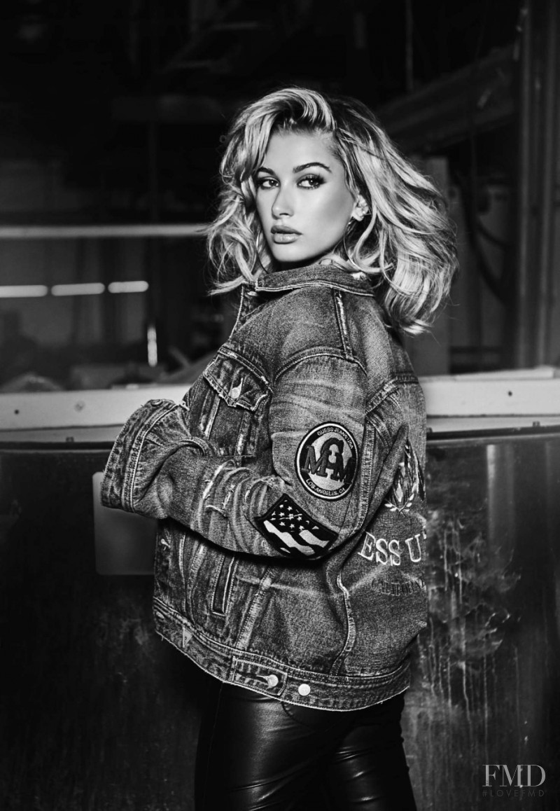 Hailey Baldwin Bieber featured in  the Guess advertisement for Spring/Summer 2017