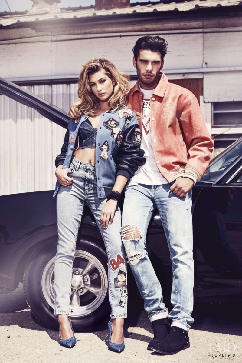 Hailey Baldwin Bieber featured in  the Guess advertisement for Spring/Summer 2017