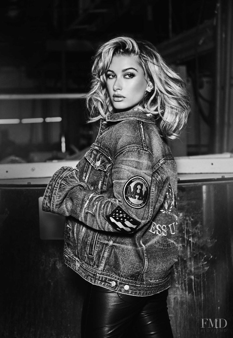 Hailey Baldwin Bieber featured in  the Guess advertisement for Spring/Summer 2017