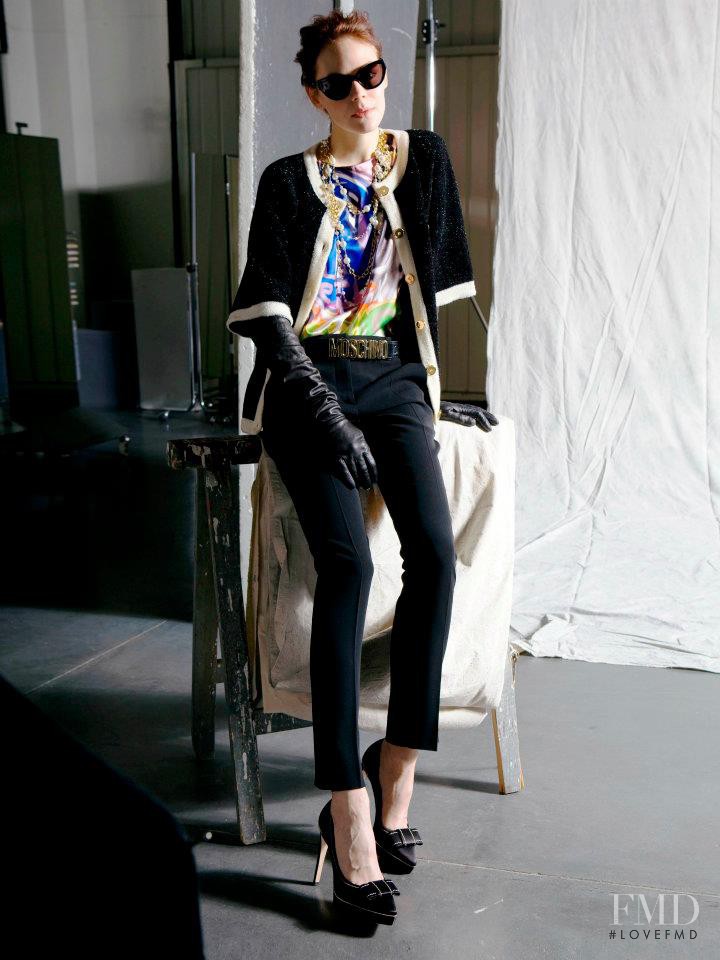 Kinga Rajzak featured in  the Moschino fashion show for Pre-Fall 2012