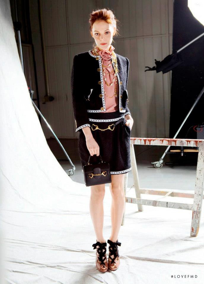 Kinga Rajzak featured in  the Moschino fashion show for Pre-Fall 2012