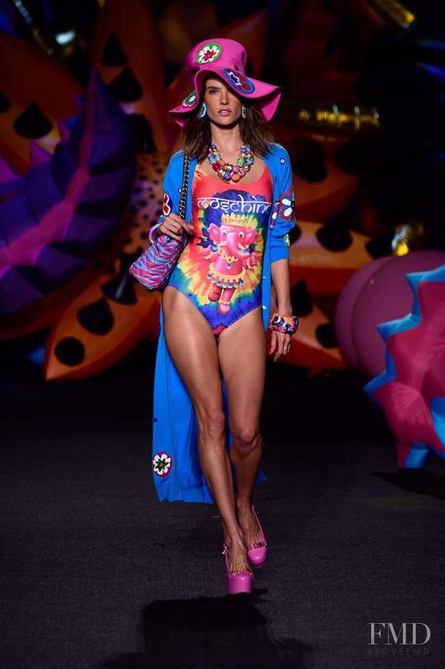Alessandra Ambrosio featured in  the Moschino fashion show for Spring/Summer 2017