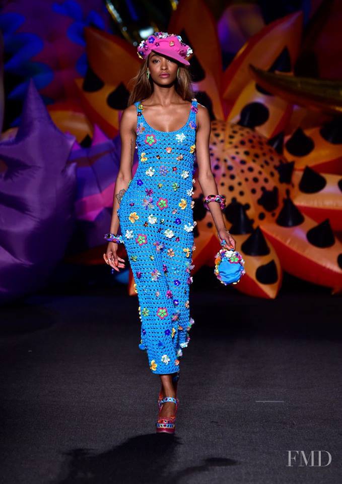 Joan Smalls featured in  the Moschino fashion show for Spring/Summer 2017