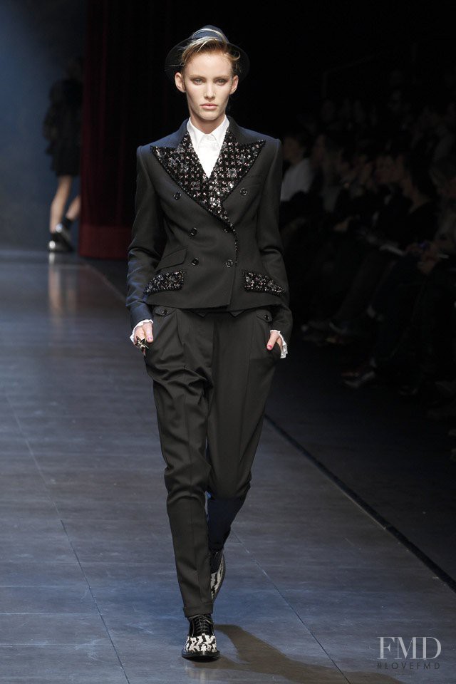 Emily Baker featured in  the Dolce & Gabbana fashion show for Autumn/Winter 2011